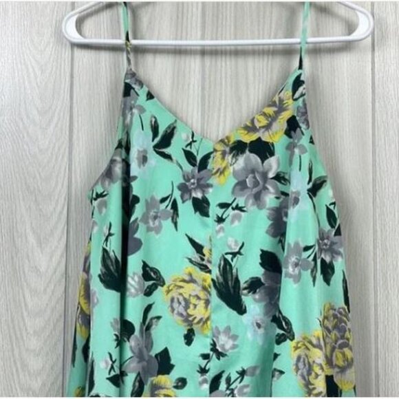 JOA Women's Blue Floral Tent Sleeveless Asymmetrical Knee Length Dress. Medium - Picture 6 of 16